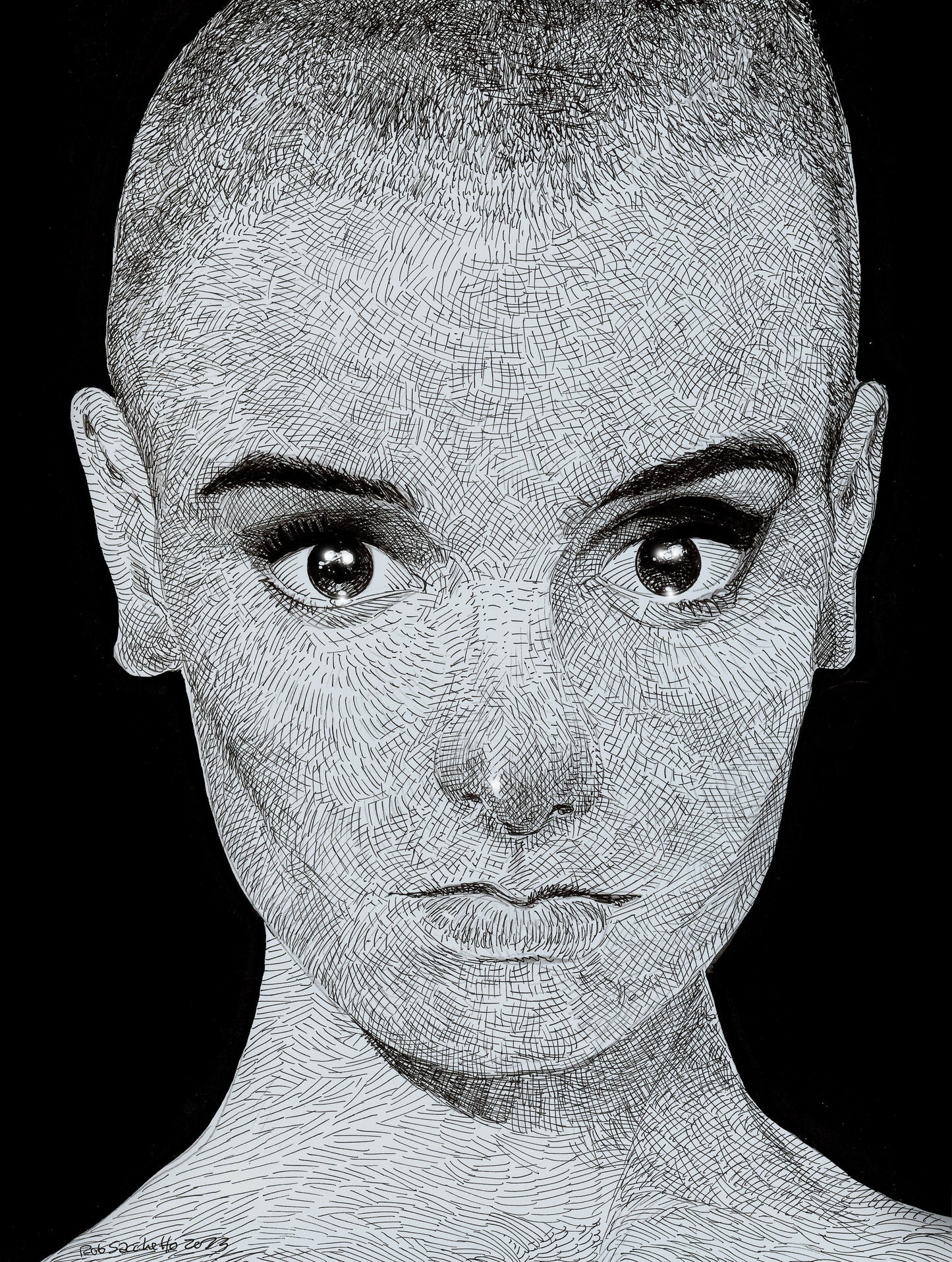 Sinead O' Connor Chaos Line Art Portrait
