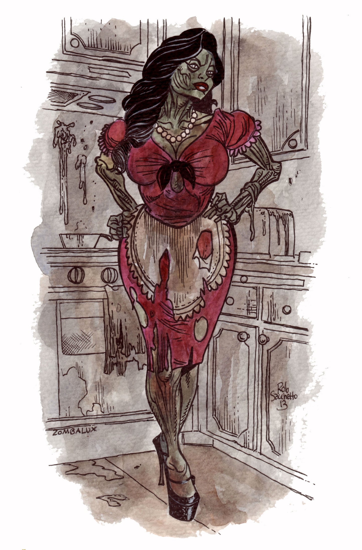 Zombie Pinup Diva : 50's Housewife