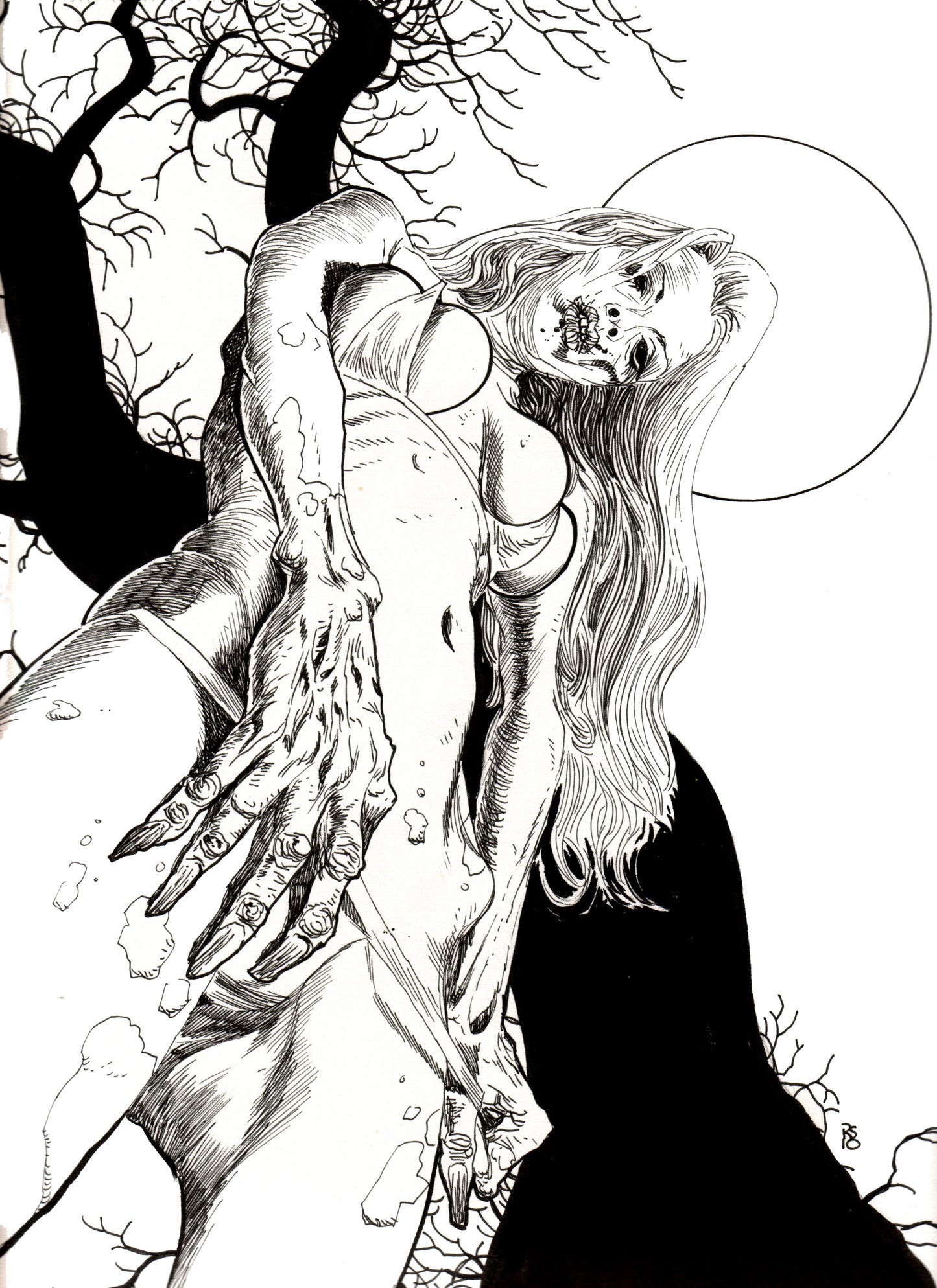 Zombie Pinup Divas : Erotic Nights of the Undead (Black and White Version)