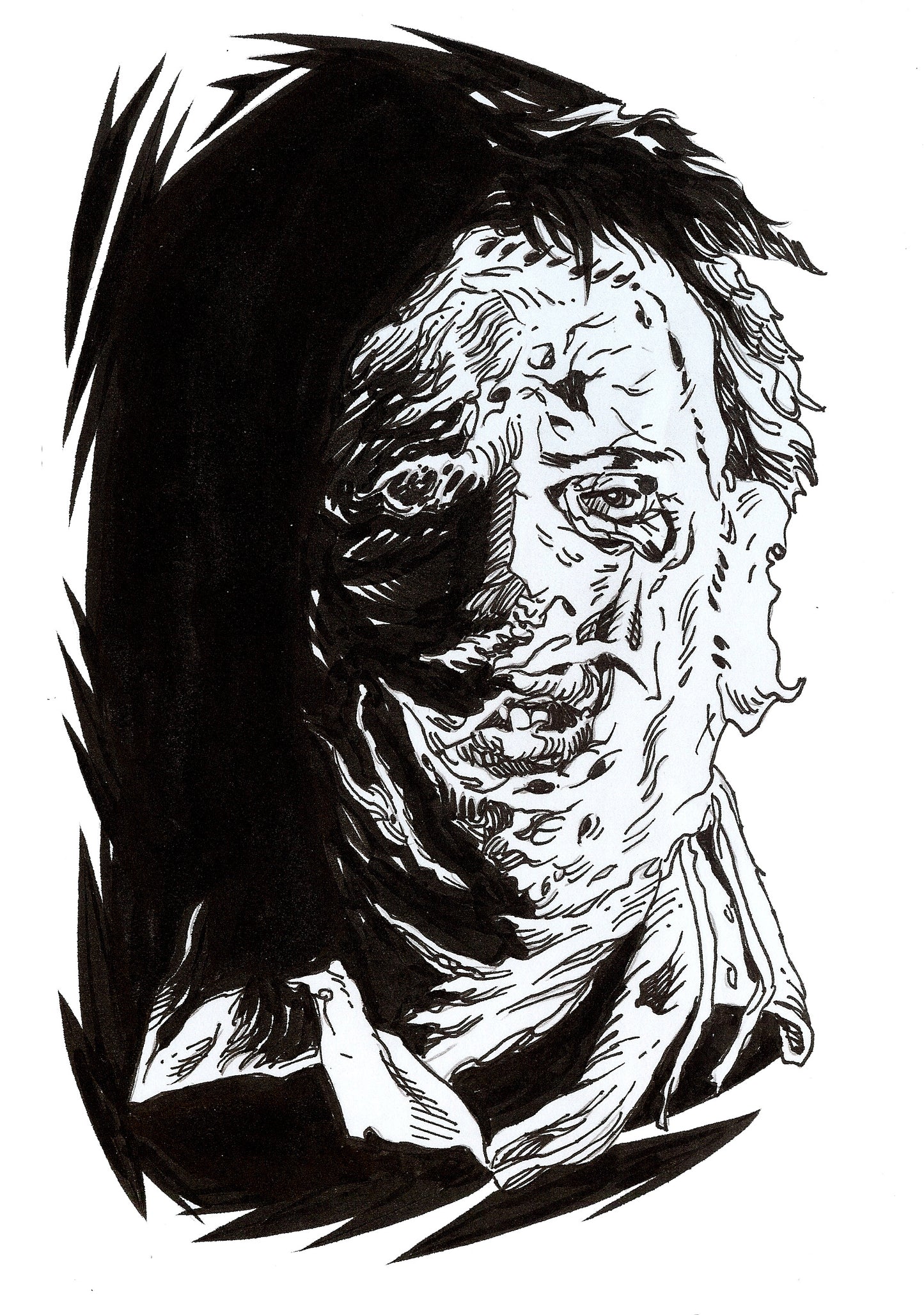Leather Face Horror : Black and White