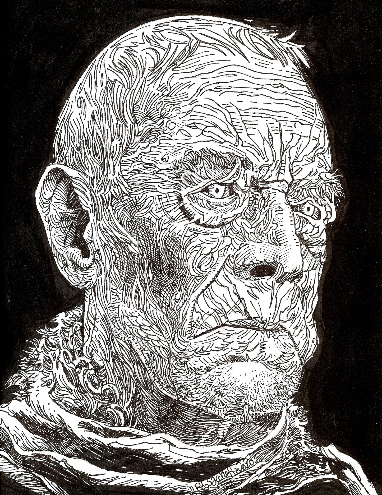 Max Von Sydow : Chaos line Portrait