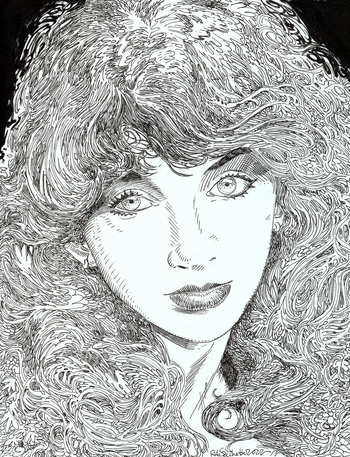 Kate Bush Chaos Line Art Portrait