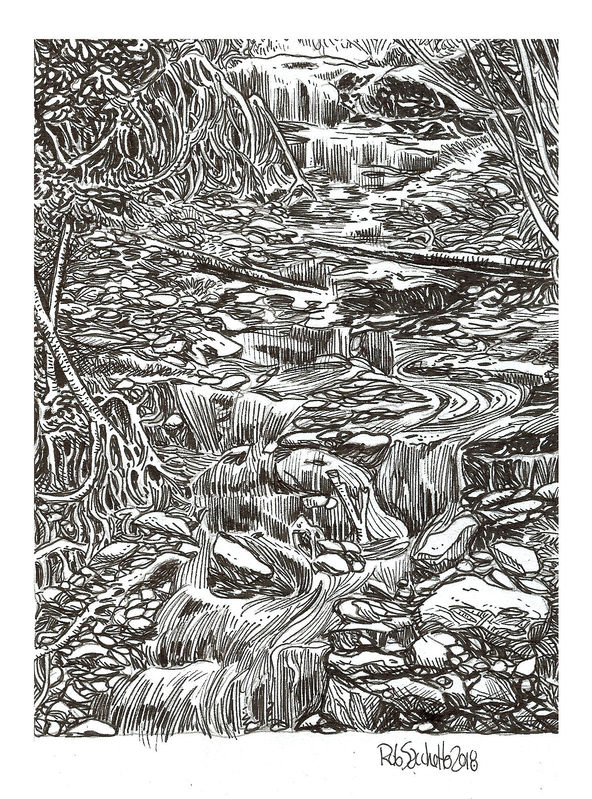 Trickle Down (Black and White)