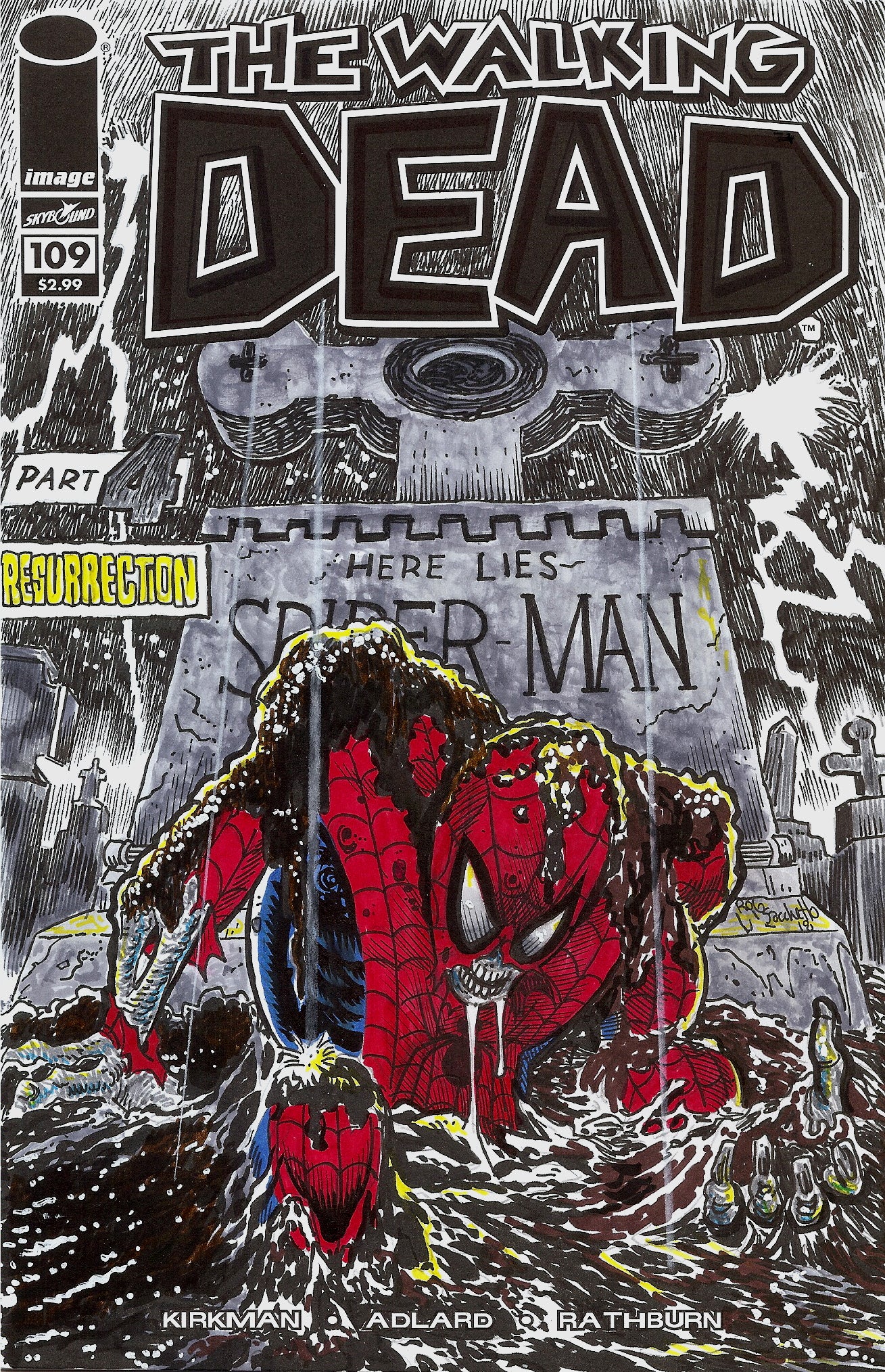 Zombie Comic Book Covers : Walking Dead/Spider Man Mash-Up