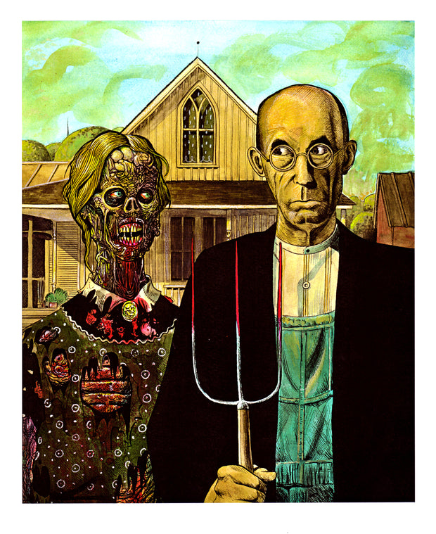 Zombie Art : American Gothic Zombie Version Poster