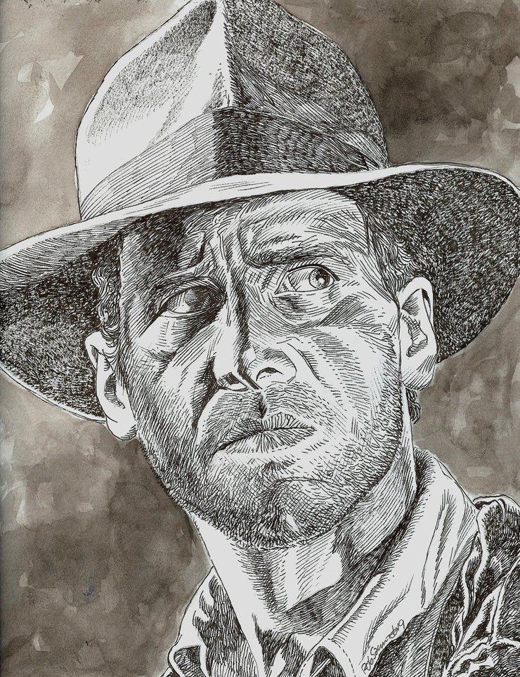 Harrison Ford as Indiana Jones : Chaos Line Art