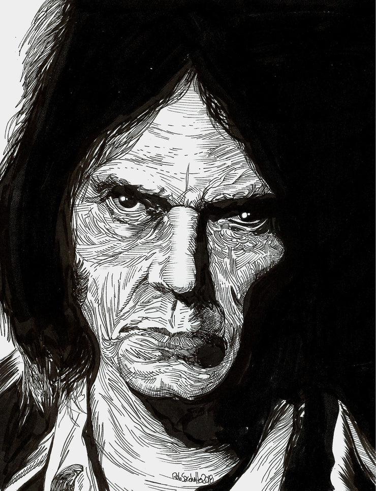 Neil Young Chaos Line Portrait
