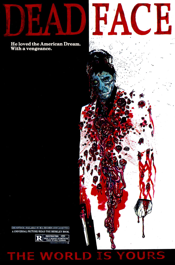 Zombie Art : Zombie Scar Face Poster (Dead Face)