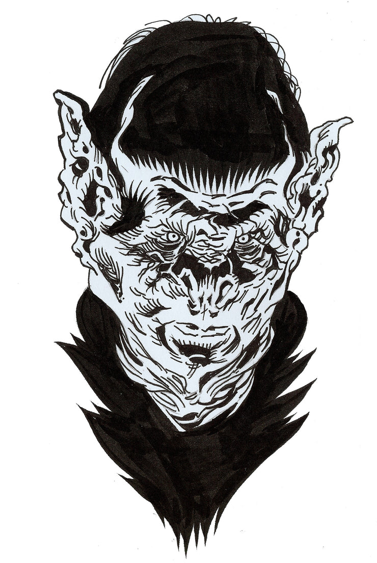 Oldman Bat Dracula : Horror Art