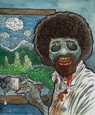 Bob Ross Zombie Portrait