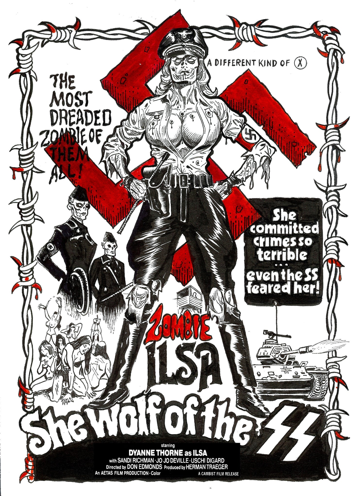 Ilsa She Wolf of the SS Zombie Poster