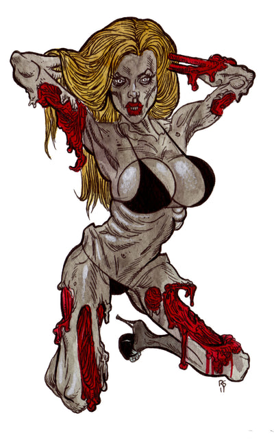 Zombie Pinup Divas : Bit and Chewed