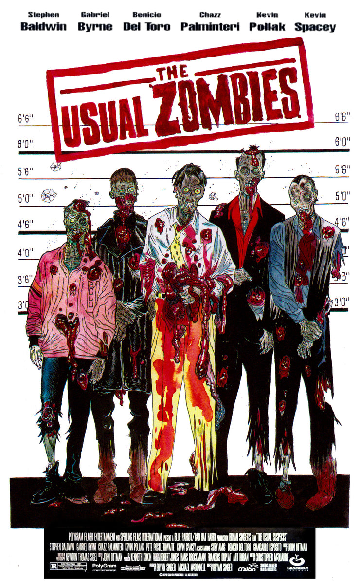 Zombie Art : The Usual Suspects Movie Poster (Zombie Version)